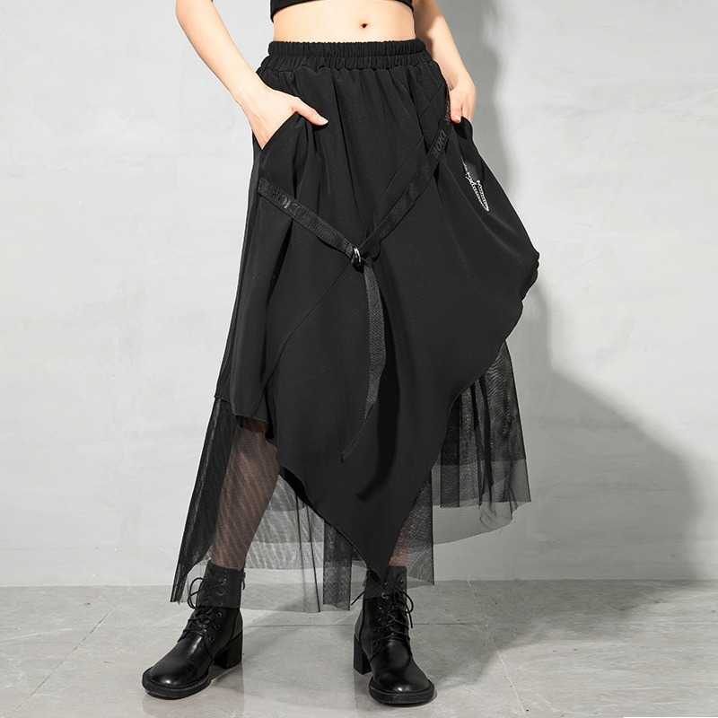 Black Patchwork Women Skirts Irregular Gauze Streetwear Mujer Faldas Spring Summer Asymmetrical Design Jupe 13A225 210525
Black Patchwork Women Skirts Irregular Gauze Streetwear Mujer Faldas Spring Summer Asymmetrical Design Jupe 13A225 210525