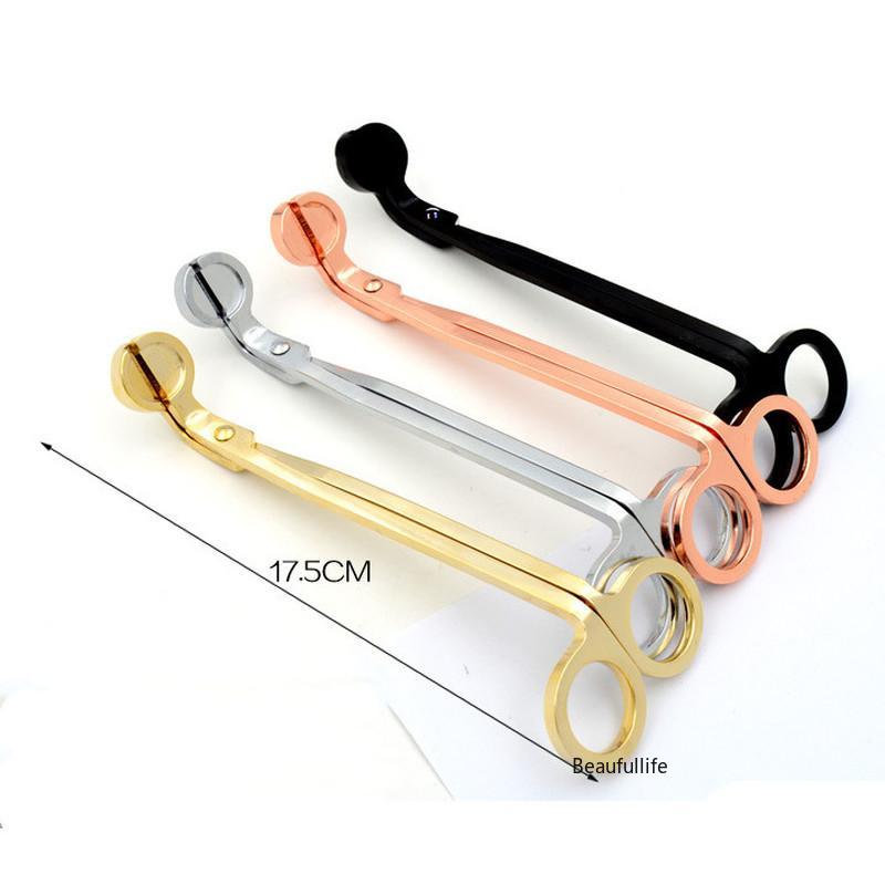 Candle Scissors Bulk Black and Snuffer Safe Tools Stainless Steel Snuffers Cutter Clips Oil Lamp Trim Cut Spent Wicks Cleaner Burn Prevent Soot Buildu