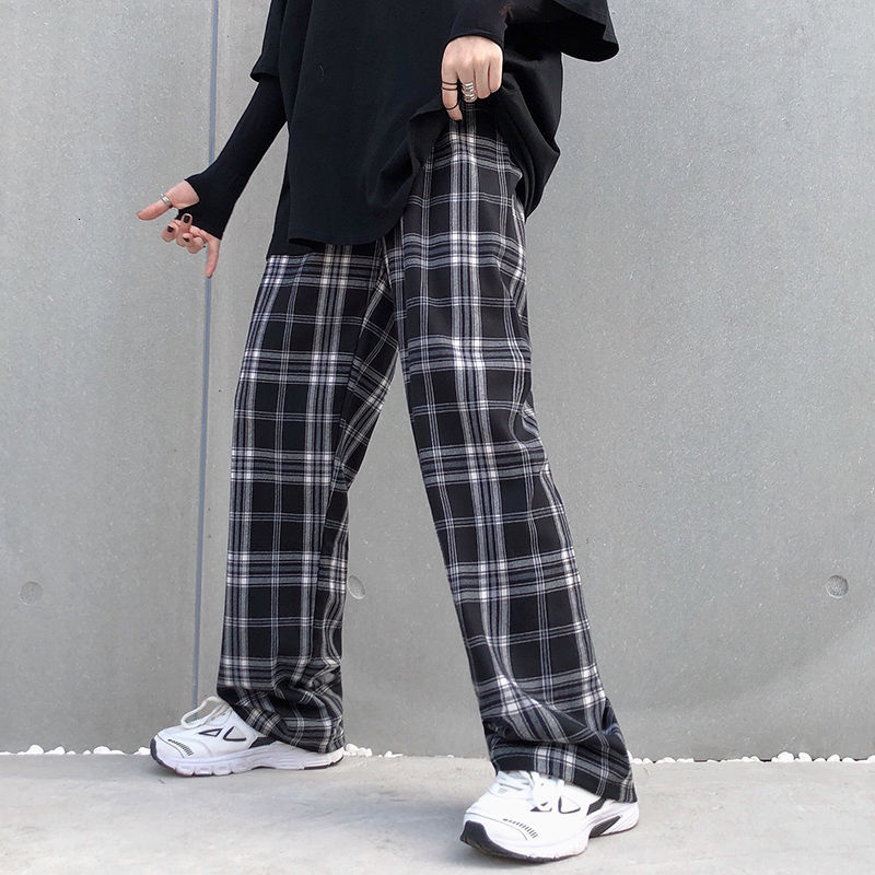 2021 New Spring Plaid Men's Fashion Retro Casual Wide-leg Men Streetwear Hip-hop Straight Pants Mens Trousers Br3b, Black
2021 New Spring Plaid Men's Fashion Retro Casual Wide-leg Men Streetwear Hip-hop Straight Pants Mens Trousers Br3b, Black