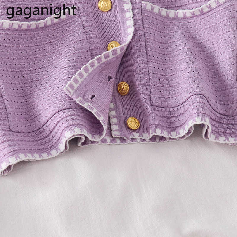 Sweet Women Cardigan Single Breasted Fashion Kardigan Office Lady Crop Outwear Tops Solid Slim Knit Cardifans Autumn 210601