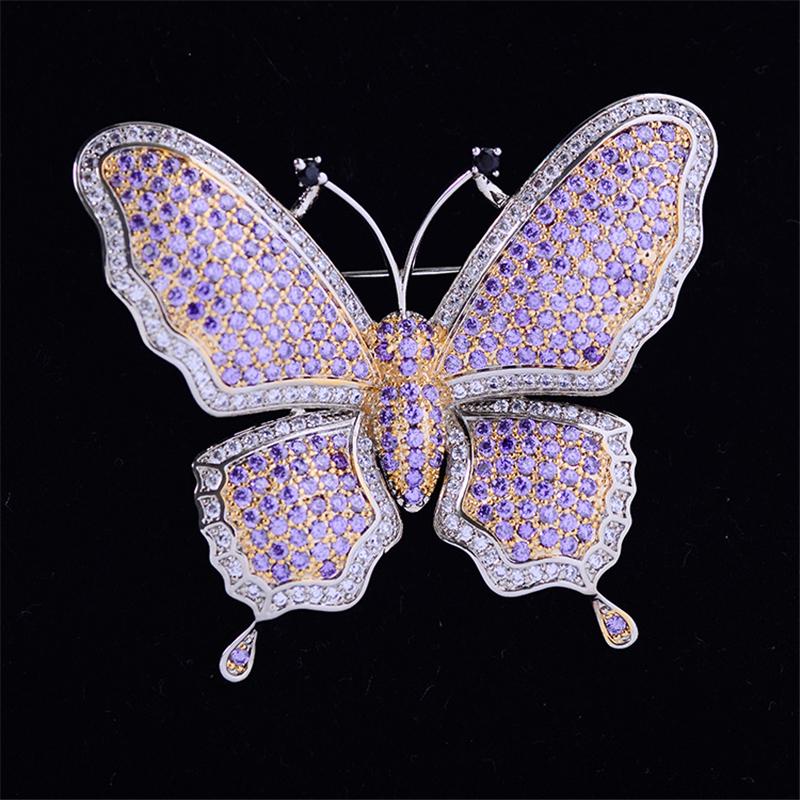 Pins, Brooches Creative Butterfly Pin For Women Noble Purple Cubic Zirconia Brooch Rhinestone Insect Broach Vintage Broche Gifts 
Pins, Brooches Creative Butterfly Pin For Women Noble Purple Cubic Zirconia Brooch Rhinestone Insect Broach Vintage Broche Gifts
