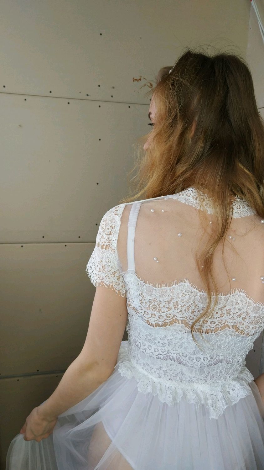 Ivory Lace Sleepwear Robes Maternity Bridal Women Appliques Long Sleeve Pregnant Photoshoot Dress See Through Evening Party Gowns