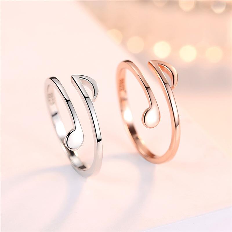 Cluster Rings Musical Note Ring S925 Sterling Silver Jewelry Man Women Fashion Naked Luxury Tiktok Valentine's Day Gift, Golden;silver 
Cluster Rings Musical Note Ring S925 Sterling Silver Jewelry Man Women Fashion Naked Luxury Tiktok Valentine's Day Gift, Golden;silver