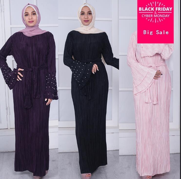 Ethnic Clothing Muslim Adult Fashion Brand Beading Pleated Abaya Dress Robes Female Arab Prayer Worship Service Flare Sleeve Wj2729
Ethnic Clothing Muslim Adult Fashion Brand Beading Pleated Abaya Dress Robes Female Arab Prayer Worship Service Flare Sleeve Wj2729