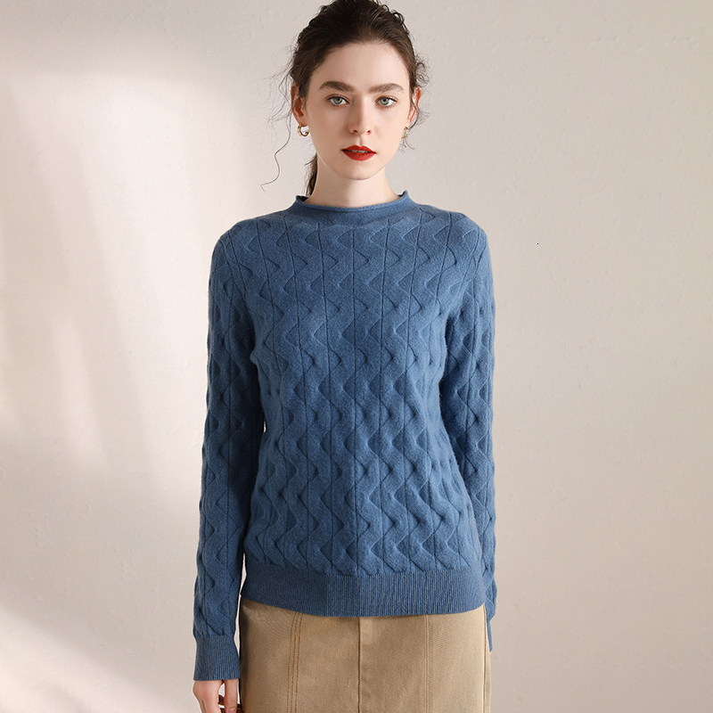 2021 New O-neck Long Sleeves Women's Knitting Jumper Autumn Winter Warm Women Female Thickening 100% Cashmere Sweater Dhw2, Haze blue
2021 New O-neck Long Sleeves Women's Knitting Jumper Autumn Winter Warm Women Female Thickening 100% Cashmere Sweater Dhw2, Haze blue