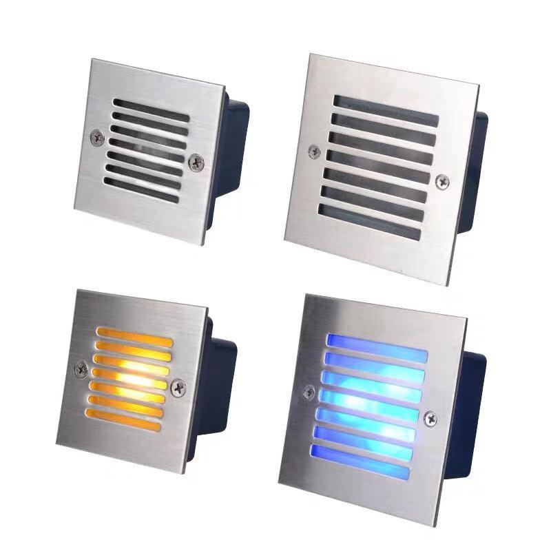 Wall Lamp LED Stairs Recessed Light Indoor 3W RGB 220V DC12V Step Outdoor Square Path Lights Waterproof IP66 Footlight
