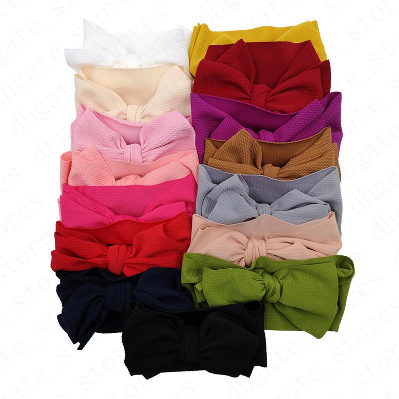 2022 Kids Baby Girls Big Bowknot Wide Elastic Headband Hair Band Wraps 30 COLORS INS Infant Newborn Hairbands hairwraps Head Wrap Turban