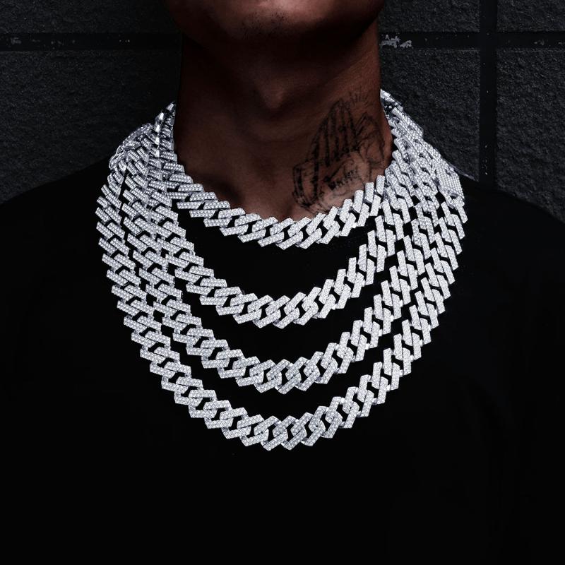 Chains Fashion Iced Out Hip Hop Diamond Gold And Silver Rhinestone 19mm Cuban Chain Men's Rap Glitter Long Necklace Exquisite Gift
Chains Fashion Iced Out Hip Hop Diamond Gold And Silver Rhinestone 19mm Cuban Chain Men's Rap Glitter Long Necklace Exquisite Gift