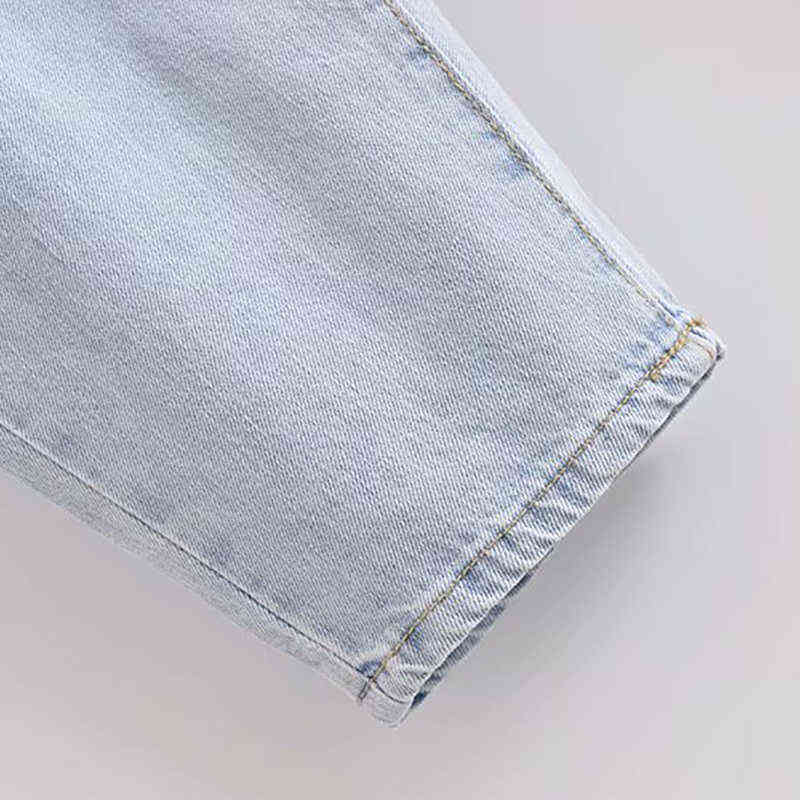 Wixra Women Streetwear Denim Pants Ladies Boyfriend Casual High Waist Light Blue Pockets Loose Jeans Autumn Spring 211129
