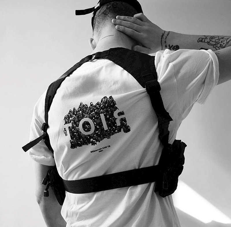 Unisex Black Chest Rig Bag Streetwear Tactical Vest Hip-hop s Fashion Tactics Waist Pack Woman Functional Square 211006