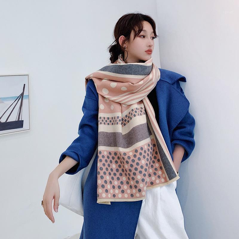 Scarves Autumn And Winter Korean Version Of The Cashmere Warm Scarf Long Polka Dot Sweet Temperament Tassels Women's, Blue;gray
Scarves Autumn And Winter Korean Version Of The Cashmere Warm Scarf Long Polka Dot Sweet Temperament Tassels Women's, Blue;gray