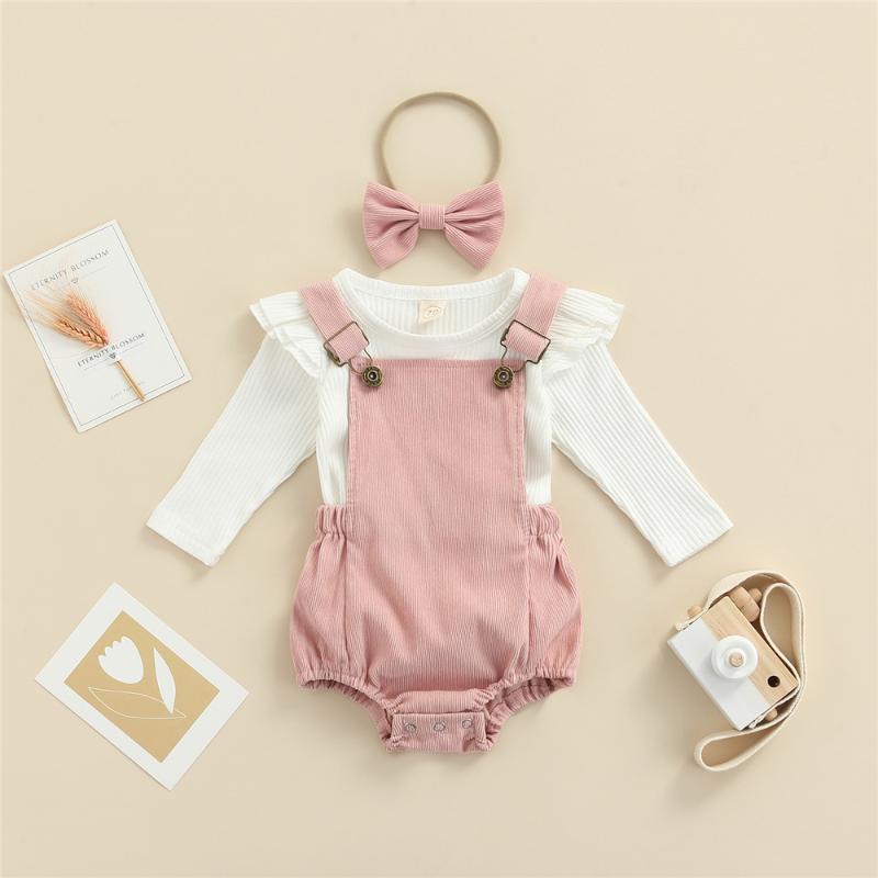 Clothing Sets Spring Autumn Born Baby Girl 3 Pcs Set Toddler Kids Solid Color Ribbed Long Sleeve Pullover Tops Suspender Pants Hair Band, White
Clothing Sets Spring Autumn Born Baby Girl 3 Pcs Set Toddler Kids Solid Color Ribbed Long Sleeve Pullover Tops Suspender Pants Hair Band, White