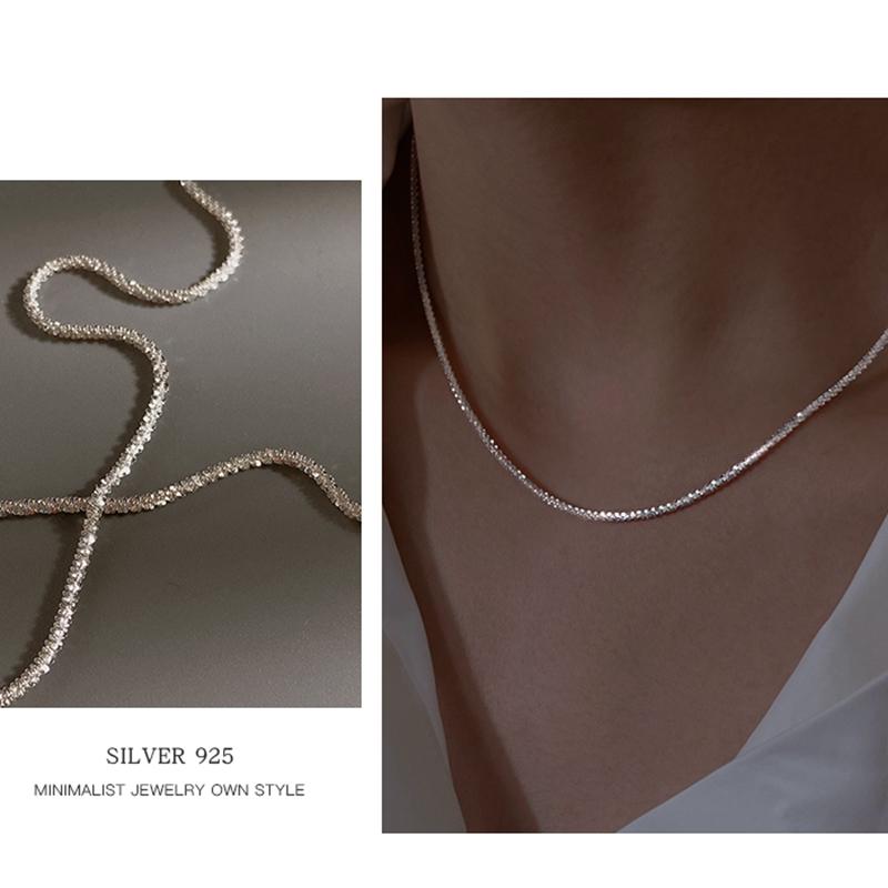 Chains 100% 925 Sterling Silver Sparking Shining Gypsophila Chain Necklace 40cm For Women Party Jewelry Same Bracelet
Chains 100% 925 Sterling Silver Sparking Shining Gypsophila Chain Necklace 40cm For Women Party Jewelry Same Bracelet