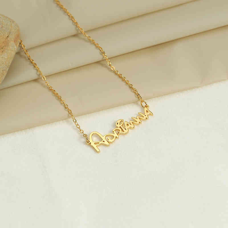 Diy Name Letter Necklace Private S925 Silver English Pendant Female