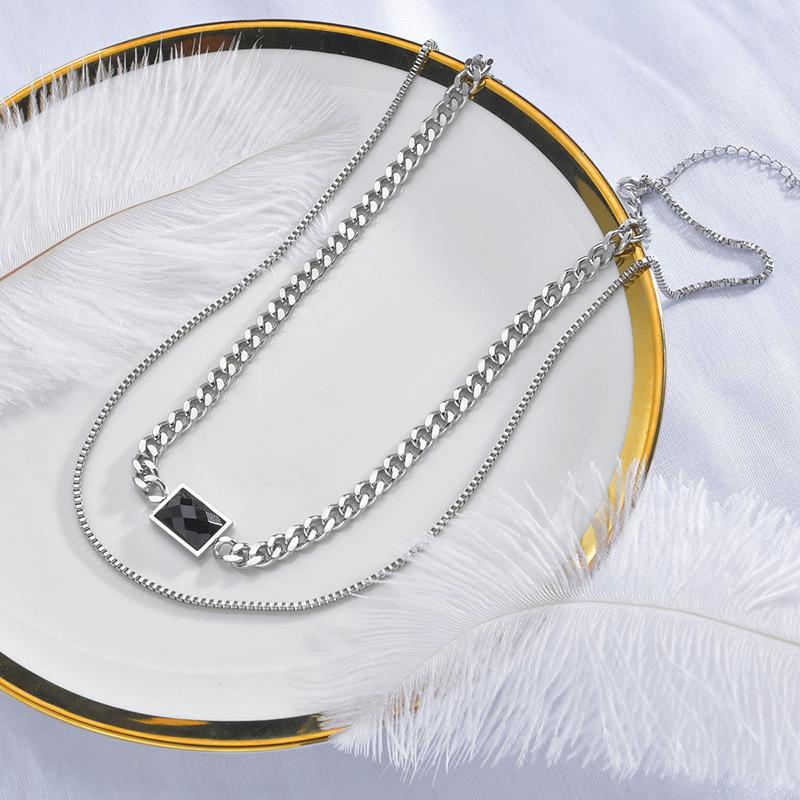 Chains Blackstone Multi Layer Necklaces For Female Black Gold Tone Dainty Sweater Chain Geometric Simple Jewelry Birthday Gift, Silver
Chains Blackstone Multi Layer Necklaces For Female Black Gold Tone Dainty Sweater Chain Geometric Simple Jewelry Birthday Gift, Silver