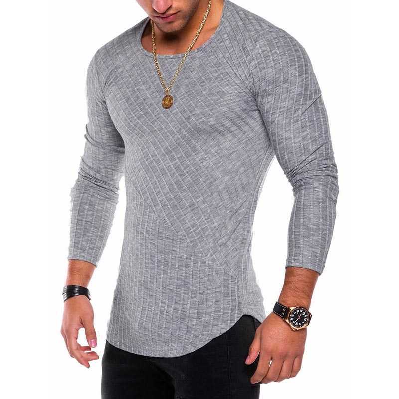 Plus Size S-4XL Slim Fit Sweater Men Spring Autumn Thin O-Neck Knitted Pullover Men Casual Solid Mens Sweaters Pull Homme 211015