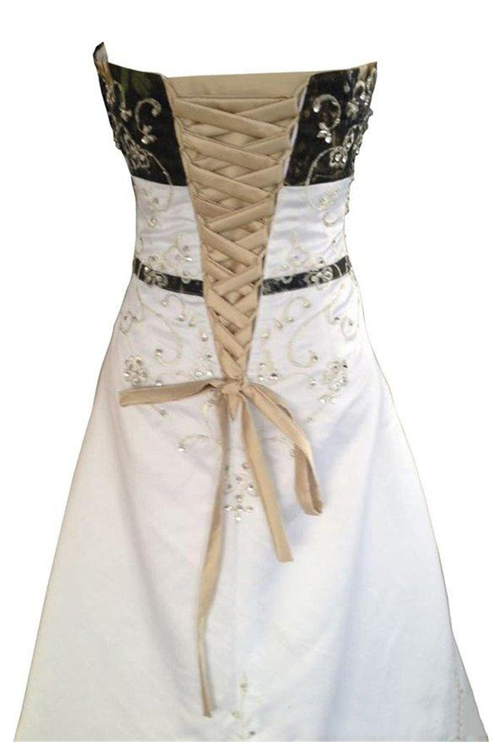 2022 Camo Wedding Dresses Bridal Gowns A Line Beaded Lace-up Sweetheart Embroidery Court Train Plus Size Vestidos De Noiva