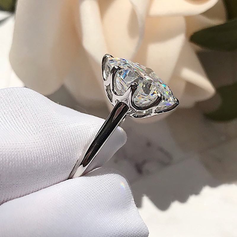 Hollow Flower cut 6ct Lab Diamond Ring 925 sterling silver Bijou Engagement Wedding band Rings for Women Bridal Party Jewelry