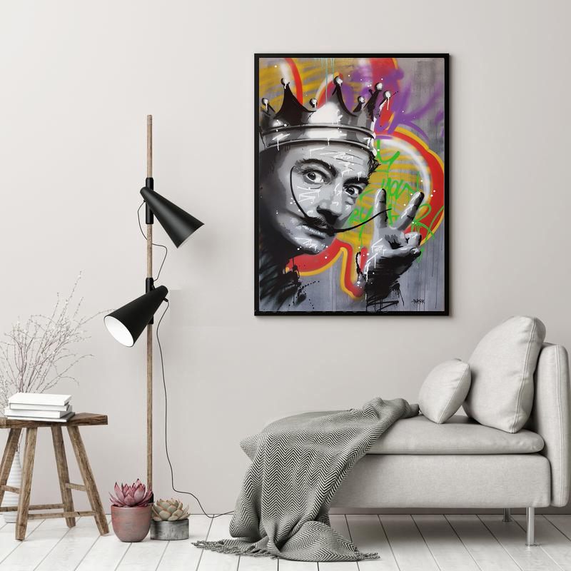 Graffiti Art Salvador Dali Poster Print Canvas Art Print Wall Pictures For Living Room Abstract Portrait Art
