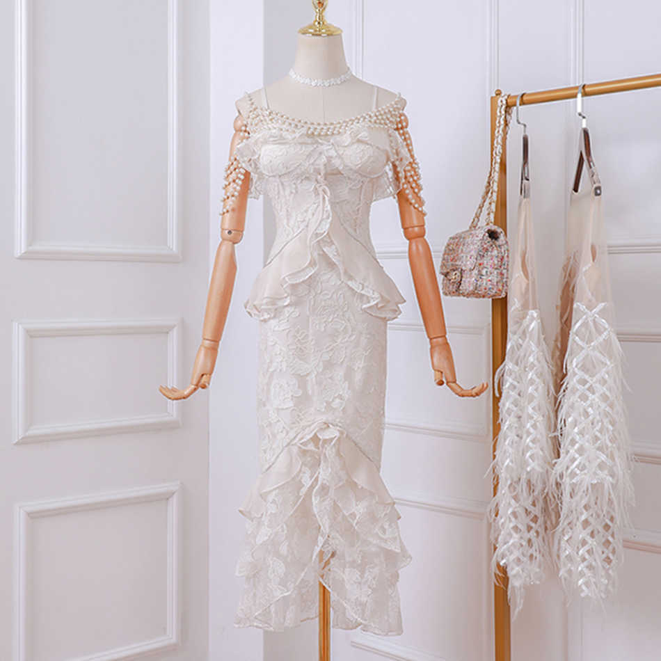 Summer Women's Dress Off-the- Ruffle Sexy Bodycon Elegant Club Party Vestidos 210525