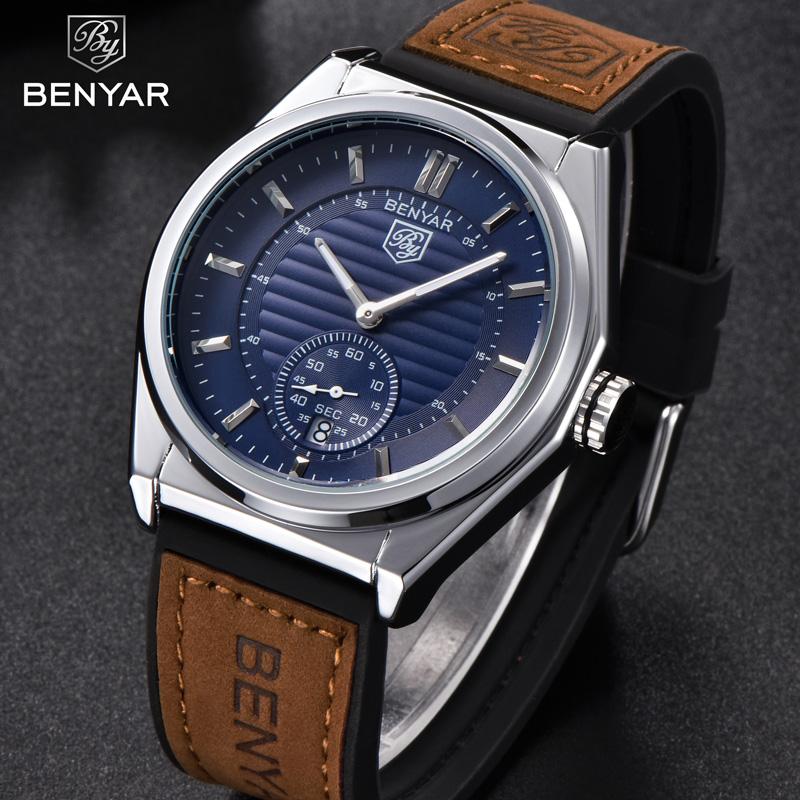 Wristwatches BENYAR Men Watch Top Waterproof Army Male Clock Sport Business Leather Wristwatch Relogio Masculino 5125, Black
Wristwatches BENYAR Men Watch Top Waterproof Army Male Clock Sport Business Leather Wristwatch Relogio Masculino 5125, Black