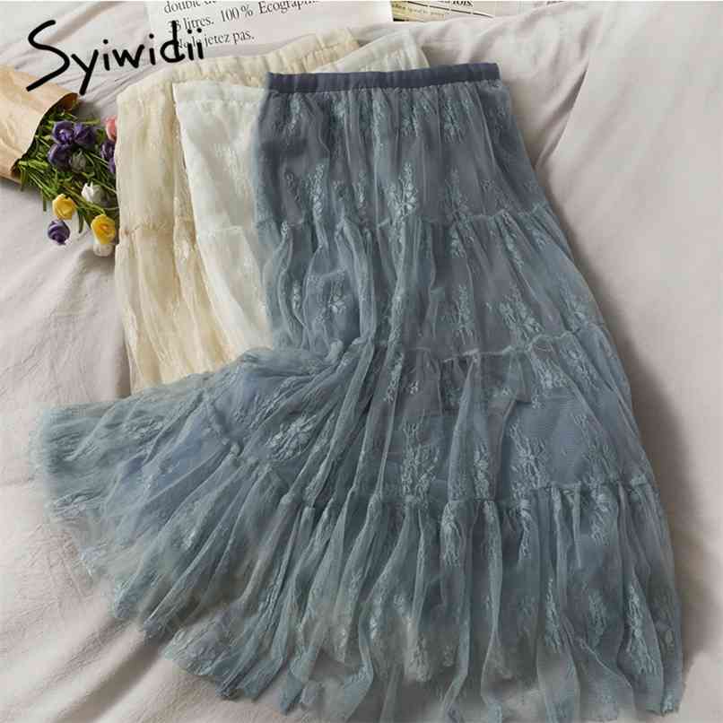 Mesh Print Skirt Women High Waist Mid-Calf Solid White Casual A-Line Spring Summer Korean Fashion Skirts 210607, Beige
Mesh Print Skirt Women High Waist Mid-Calf Solid White Casual A-Line Spring Summer Korean Fashion Skirts 210607, Beige