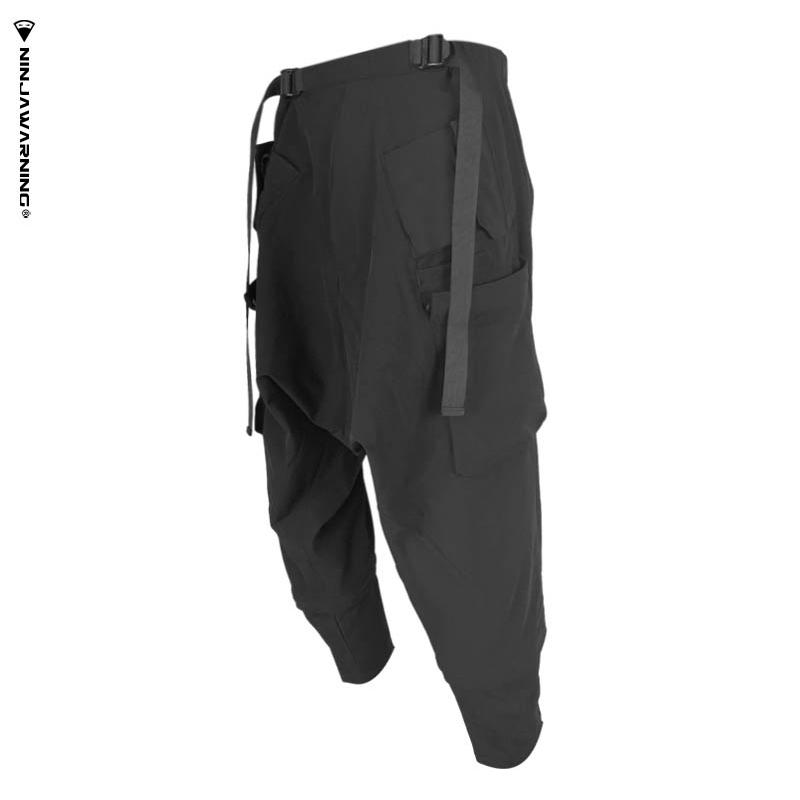 Men's Pants Ninjawarning Ultrawide Drawcord Convertable Cargo Drop Crotch Water Repellent Techwear Ninjawear Japanese Style
