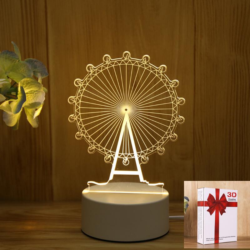 Night Lights 3D LED Ferris Wheel Light Novelty Illusion Bedside Table Lamp For Indoor Bedroom Child Birthday Party Decor Indie Kid Gift
Night Lights 3D LED Ferris Wheel Light Novelty Illusion Bedside Table Lamp For Indoor Bedroom Child Birthday Party Decor Indie Kid Gift