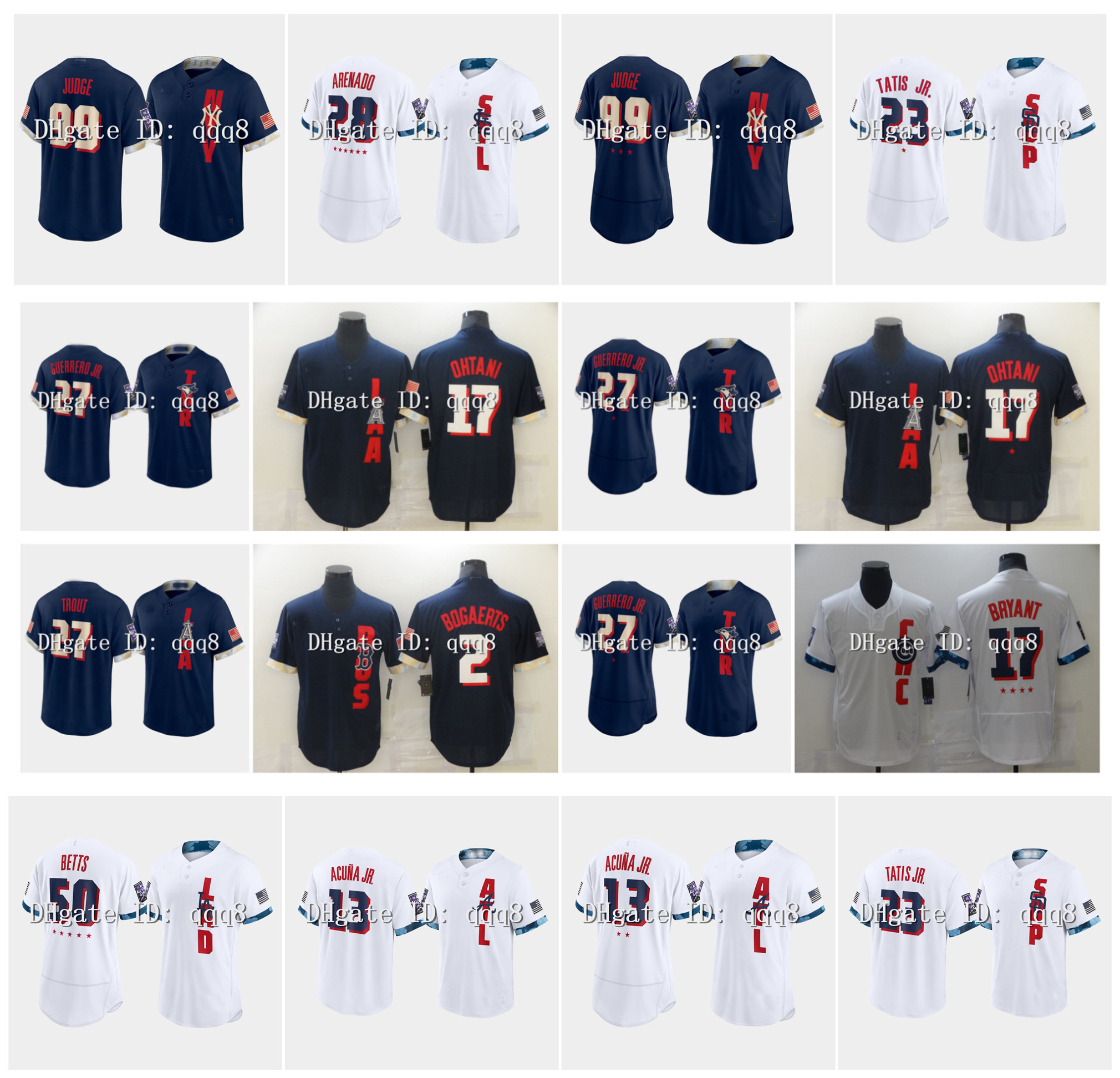 2021 All-Star Game Baseball Jersey Fernando Tatis Jr. Ronald Acuna Jr. Mookie Betts Aaron Judge Kris Bryant Vladimir Guerrero Jr. Bogaerts Shohei Ohtani Mike Trout, As pic
2021 All-Star Game Baseball Jersey Fernando Tatis Jr. Ronald Acuna Jr. Mookie Betts Aaron Judge Kris Bryant Vladimir Guerrero Jr. Bogaerts Shohei Ohtani Mike Trout, As pic