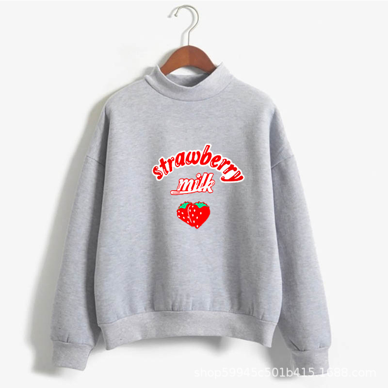 Harajuku Kawaii Strawberry Hoodie Sweatshirt Women Korean Fashion Sweatshirts sweet cute Schoolgirl Streetwear 201103