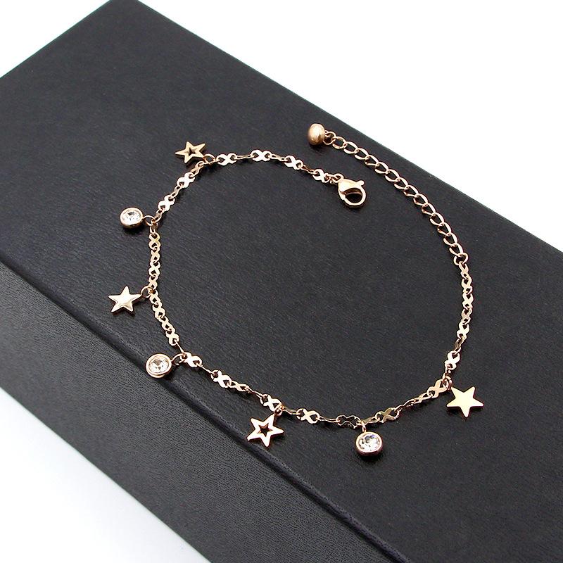 Anklets Cute 8 Shape Chain Four Stars Three Crystal Woman High Quality Titanium Steel Rose Gold Color Like Anklet Gift, Red;blue
Anklets Cute 8 Shape Chain Four Stars Three Crystal Woman High Quality Titanium Steel Rose Gold Color Like Anklet Gift, Red;blue