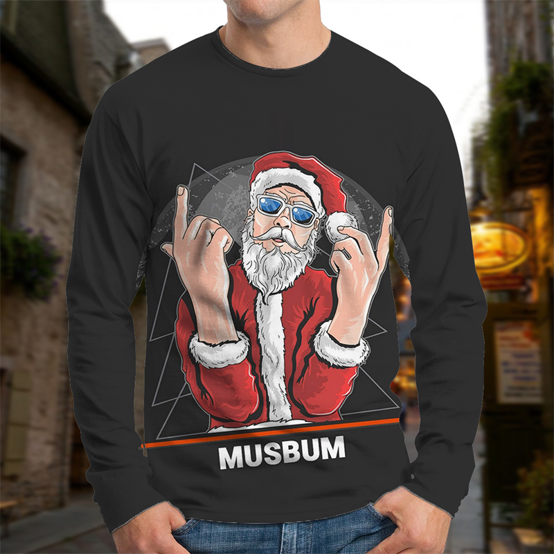Lazy style men's cartoon character printed pattern Christmas shirt visual impact party top fashion round neck high-quality sweatshirt, Black
Lazy style men's cartoon character printed pattern Christmas shirt visual impact party top fashion round neck high-quality sweatshirt, Black
