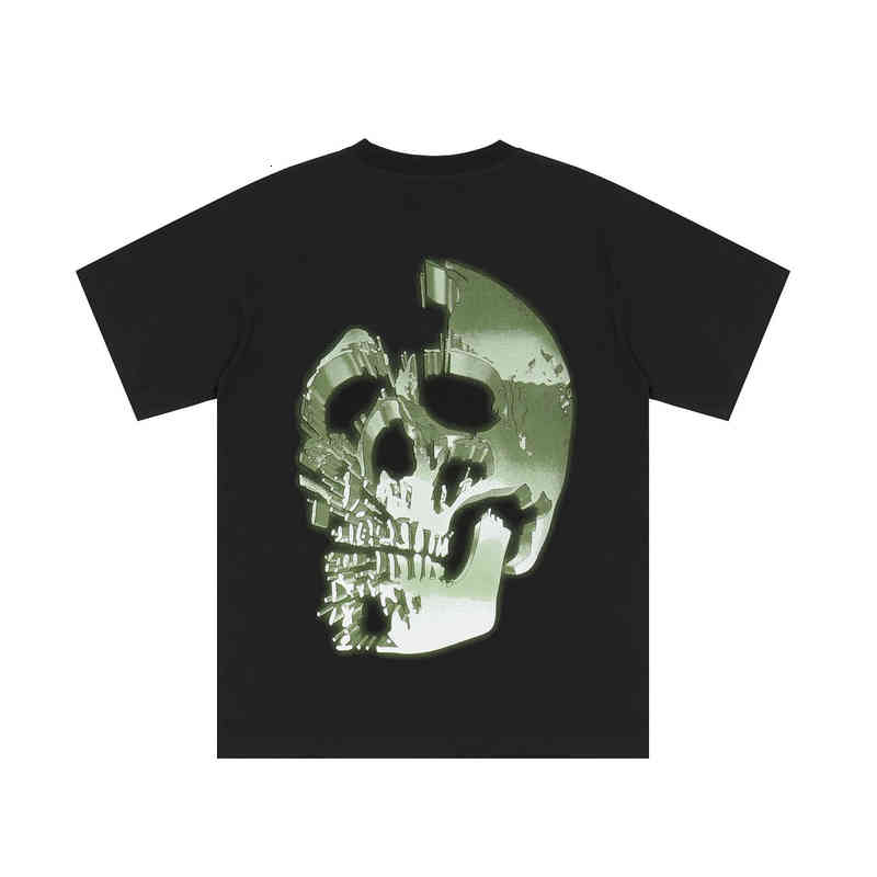 Spring 2022 and Summer Men's Women's Couple's Letter Revenge Printed Skull Short Sleeve T-shirt