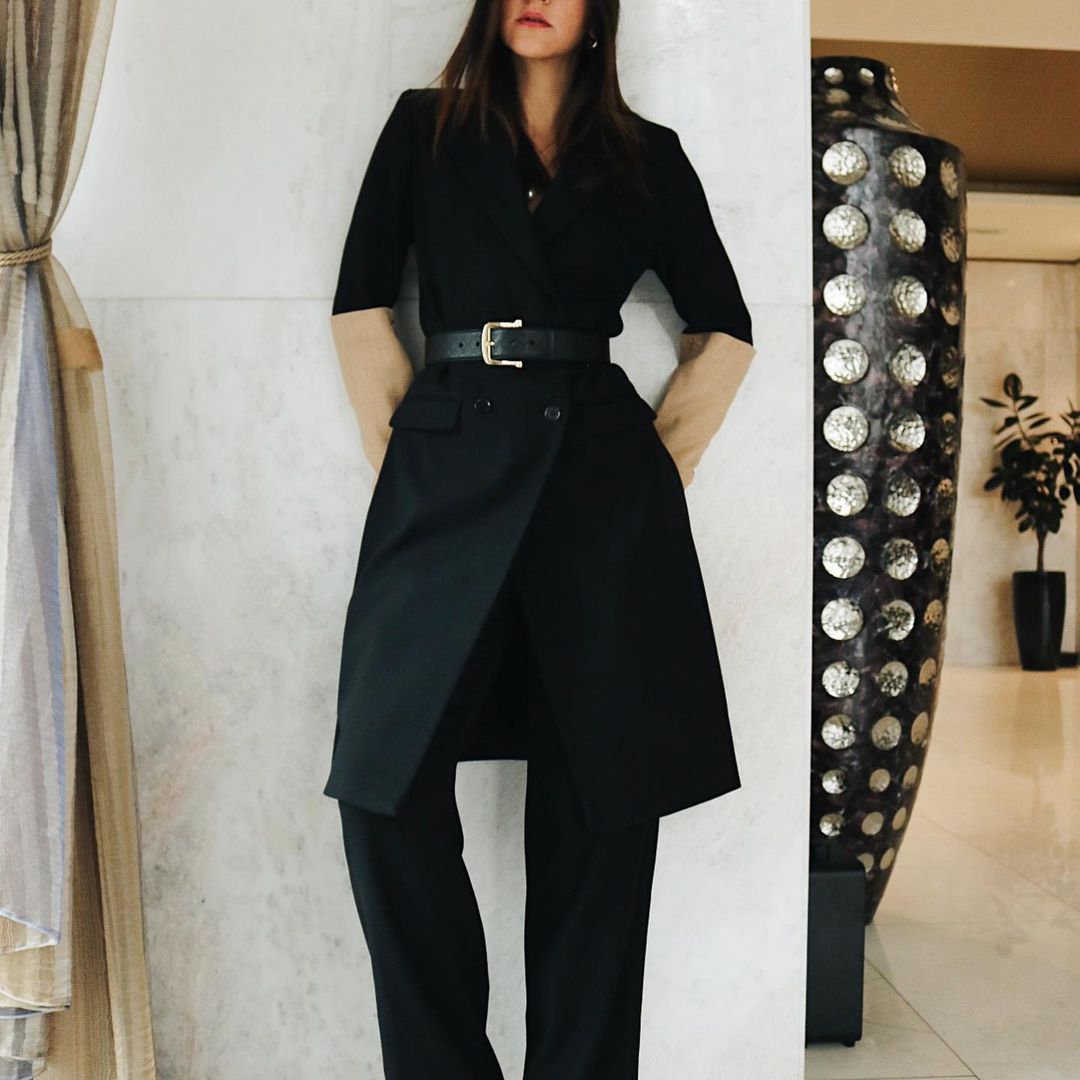 Spring Black Long Women Wedding Pants Suits Mother of the Bride Suits With Belt Slim Evening Party Tuxedos Formal 2 pieces