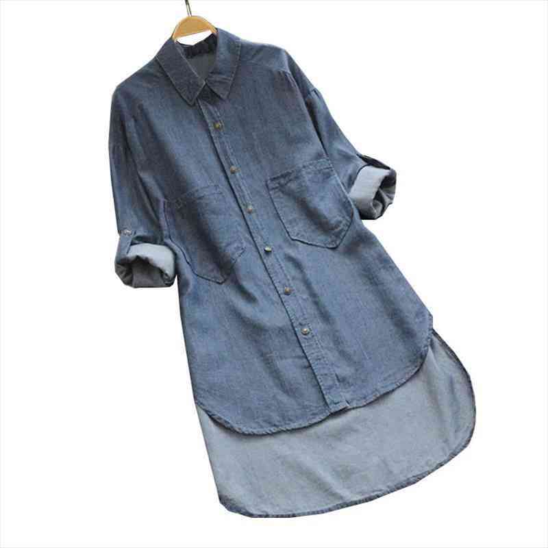 irregular denim shirts big size women dress clothing with pocket button autumn casual, Black;gray
irregular denim shirts big size women dress clothing with pocket button autumn casual, Black;gray