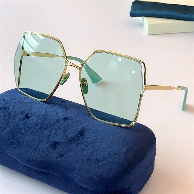 Nice Women's light lenses elegant Sunglasses 0817S Rectangular alloy full frame UV400 glasses High quality new sunglasses with fashion