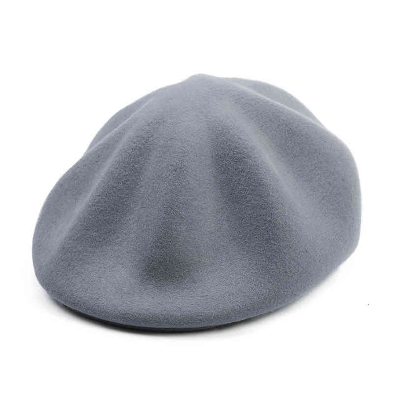 Rongmei Autumn and Winter Wool Beret Female Personality Fashion Octagonal Hat Showing Face Small Bud Women's