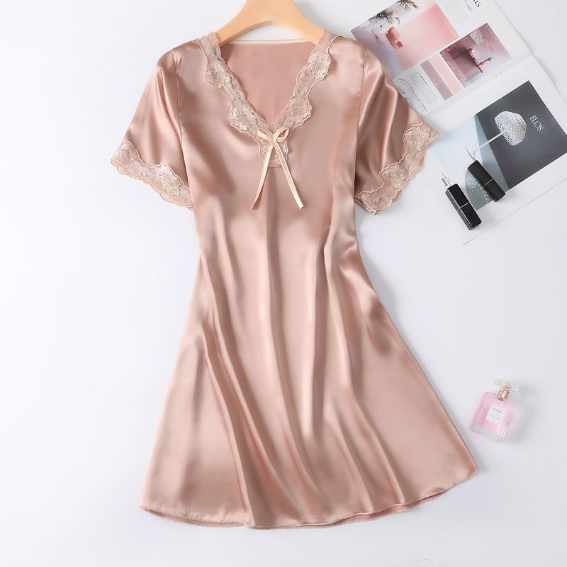 2021 Lace Decor Sleepwear Womens Summer Dress Sexy Women Mini Dress V-Neck Short Sleeve Loose Oversize Pajamas Female Nightie, Black;red
2021 Lace Decor Sleepwear Womens Summer Dress Sexy Women Mini Dress V-Neck Short Sleeve Loose Oversize Pajamas Female Nightie, Black;red