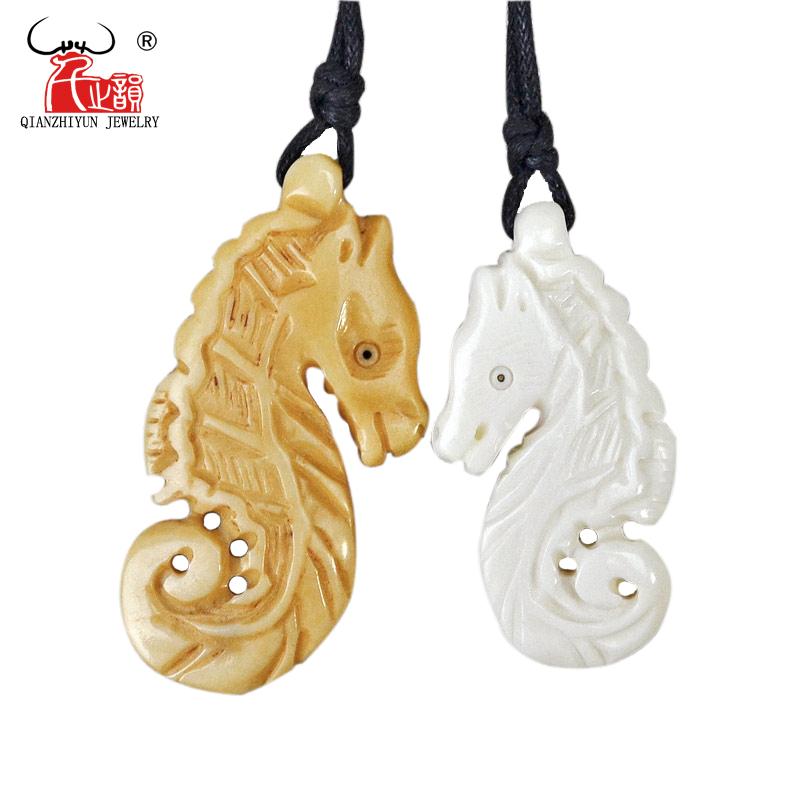 Pendant Necklaces GX083 Natural Yak Bone Hand-carved Sea Horse Necklace Original Personality Men Hippocampus Handmade Jewelry 
Pendant Necklaces GX083 Natural Yak Bone Hand-carved Sea Horse Necklace Original Personality Men Hippocampus Handmade Jewelry