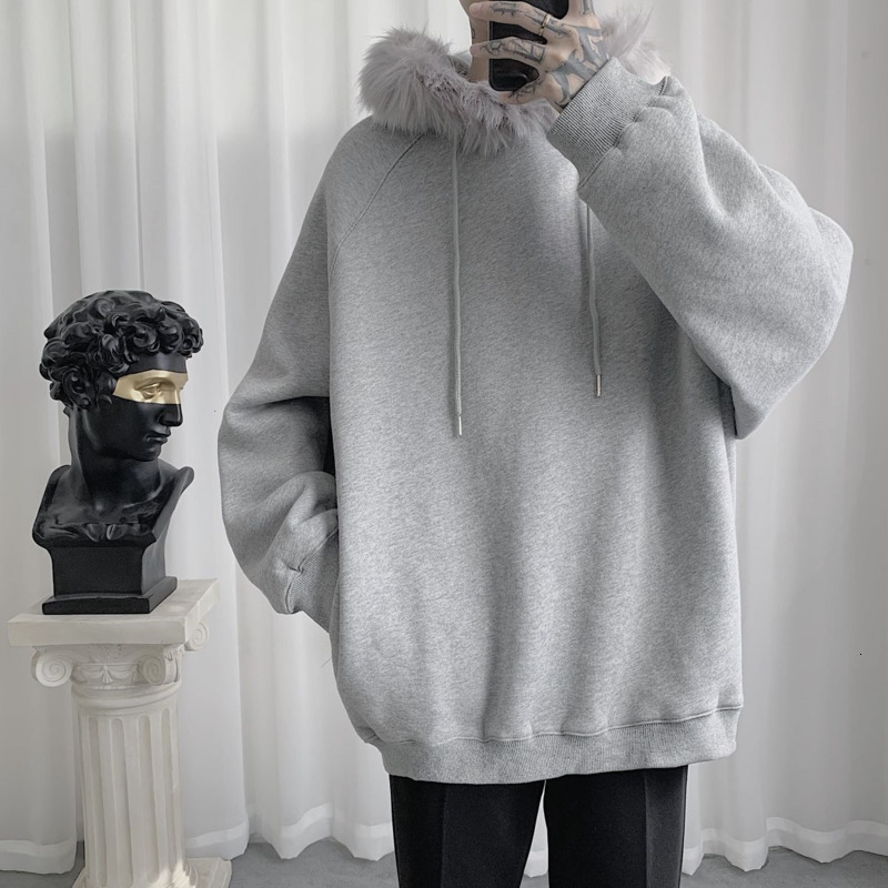 2021 New Winter Plus Fleece Hoodies Men's Warm Fashion Fur Collar Hooded Sweatshirt Men Streetwear Wild Hip-hop Pullover Hoodie Mens 88pc, Light gray
2021 New Winter Plus Fleece Hoodies Men's Warm Fashion Fur Collar Hooded Sweatshirt Men Streetwear Wild Hip-hop Pullover Hoodie Mens 88pc, Light gray