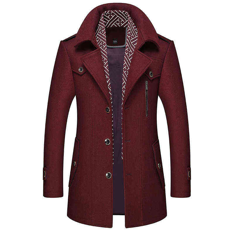 Men's Winter Jacket Thickening Outdoor Wild Battalion Warming Wind And Wool Woolen Coat Business Banquet High-end Windbreaker 211119