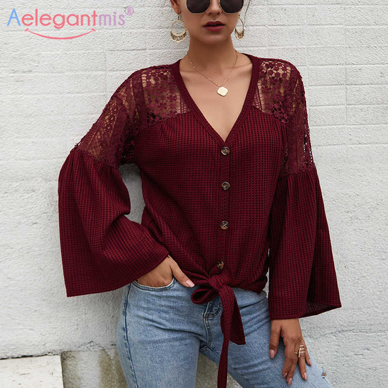 Aelegantmis Fashion Lace Knitted Sweater Women Sexy V Neck Button Long Sleeve Pullover Sweaters Autumn Tops Female Jumpers 210607, Burgundy
Aelegantmis Fashion Lace Knitted Sweater Women Sexy V Neck Button Long Sleeve Pullover Sweaters Autumn Tops Female Jumpers 210607, Burgundy