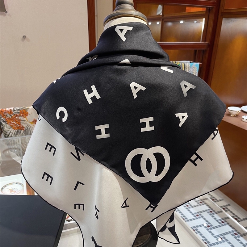 High end small fragrance new black and white letter silk scarf shawl dual purpose large square classic
High end small fragrance new black and white letter silk scarf shawl dual purpose large square classic