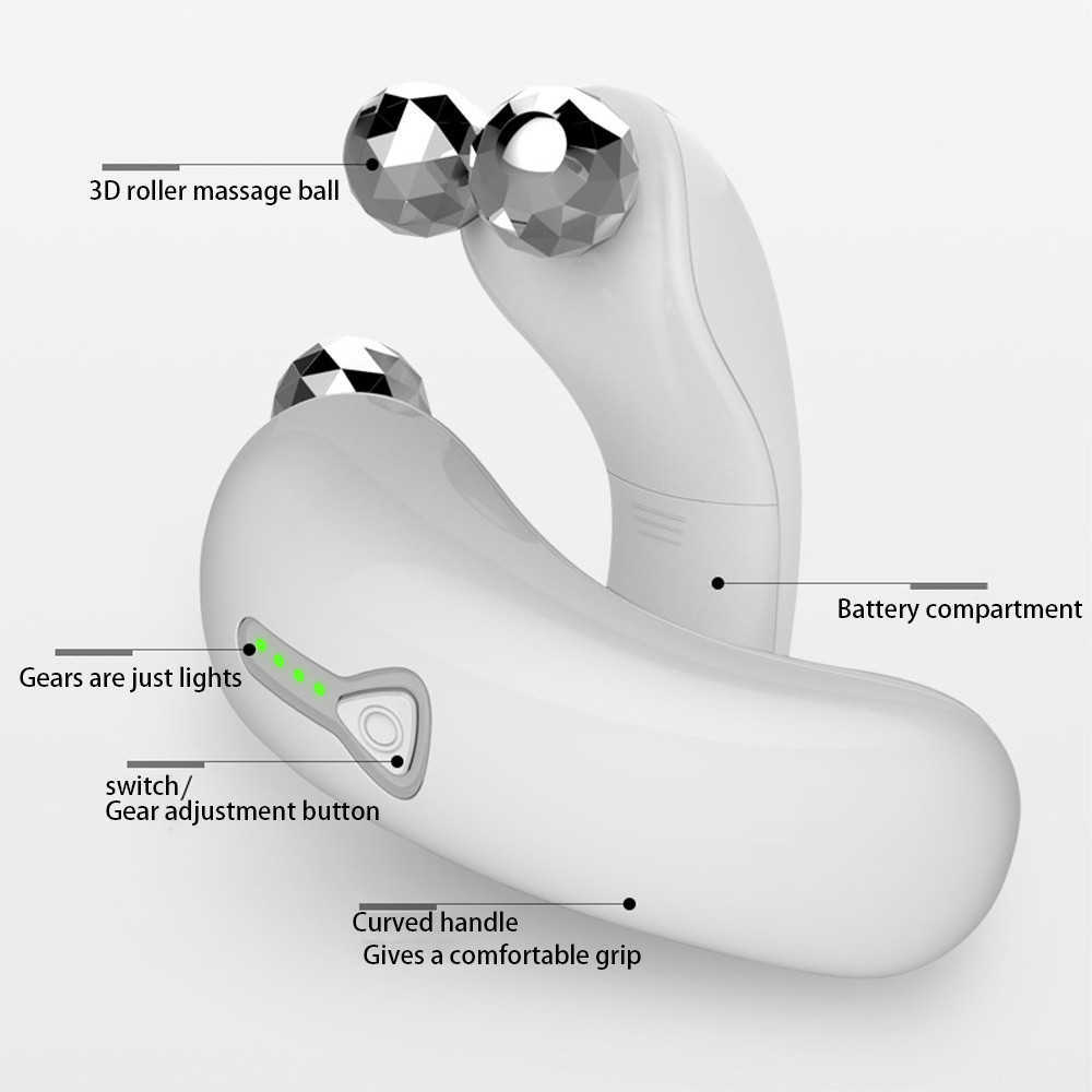 3D Electric Microcurrent Face Slimming Massage Roller Gouache Scraper for EMS Skin Care 210806
