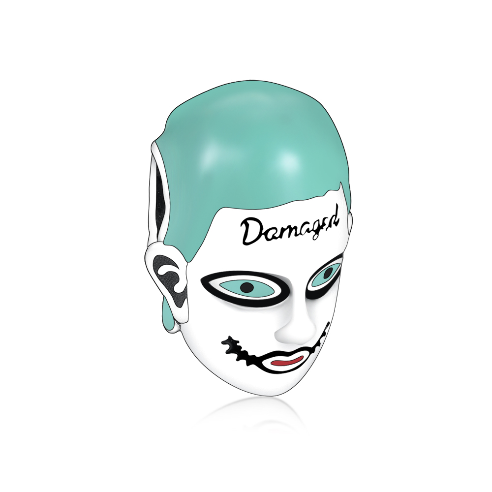 Fit Original Charm Bracelet Real 925 Sterling Silver Damaged Man Green Hair And Big Mouth Clown Beads For Making Berloque DIY
