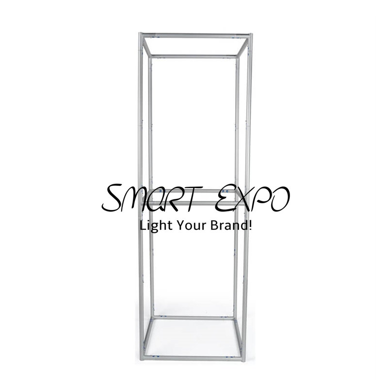 Straight Floor Standing Square Colum Advertising Display for Exhibition Show with Lightweight Aluminum Tubing Structure Tension Fabric Graphic