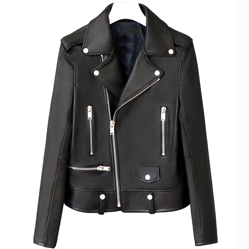 Fall Women Black Faux Leather Jacket Spring Zipper Coats Ladies Turn Down Collar Biker Moto Coat Female Outwear 210602
Fall Women Black Faux Leather Jacket Spring Zipper Coats Ladies Turn Down Collar Biker Moto Coat Female Outwear 210602