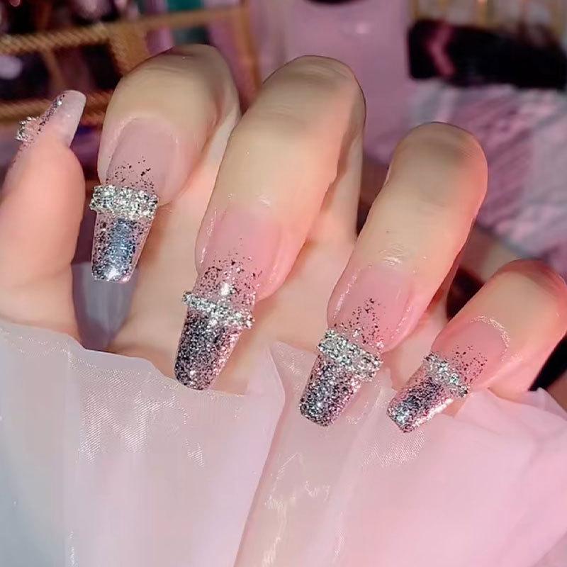 False Nails 24pcs Rhinestone Inlaid Nail Patch Glue Type Removable Long Paragraph Fashion Manicure Save Time @ME, Red;gold
False Nails 24pcs Rhinestone Inlaid Nail Patch Glue Type Removable Long Paragraph Fashion Manicure Save Time @ME, Red;gold