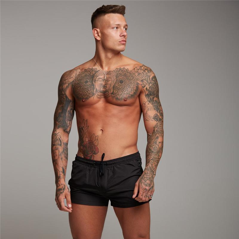 Summer Mens Fitness Bodybuilding Shorts Man Workout Gyms Shorts Solid Breathable Quick Dry Sportswear Jogger Beach Short Pants