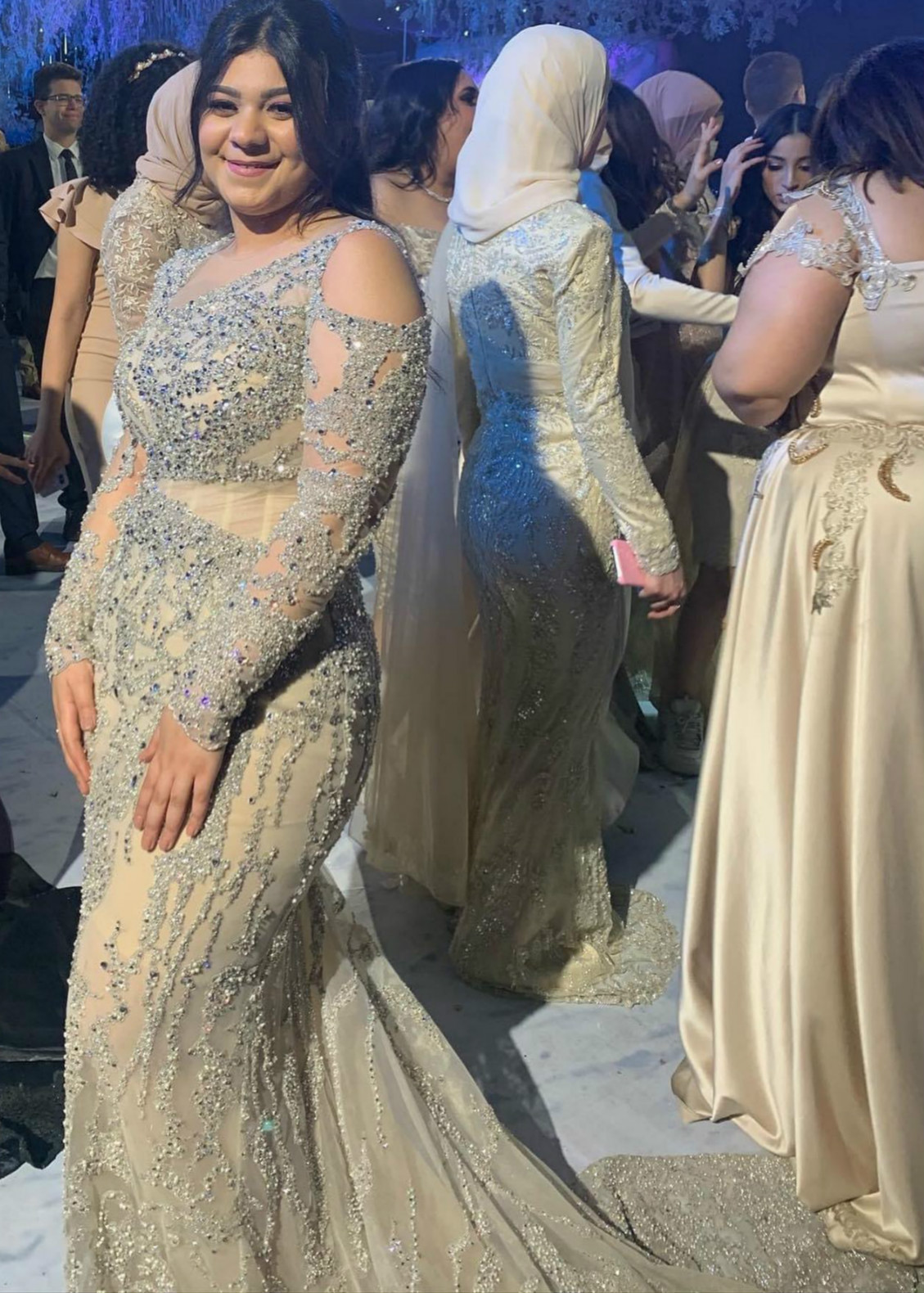Aso Ebi 2021 Arabic Luxurious Beaded Crystals Evening Dresses Sheer Neck Prom Dresses Mermaid Formal Party Second Reception Gowns ZJ367